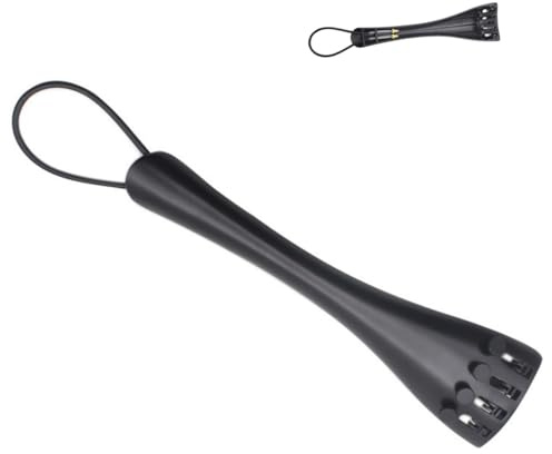 ibasenice Cello Saitenhalter und Zugseilbrett aus Metall und Abs Schwarz 4-loch Ersatz Saitenhalter für Cello Praktisches Zubehör für Profi Spieler