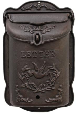 MEIZHITU Briefkästen Postbox An Der Wand Befestigter Briefkasten Retro Villa Postkasten Außenregen Verdickter Abschließbarer Briefkasten Briefkasten Postkasten