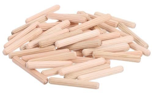 QUARKZMAN 50stk Holz Dübel Stifte 6x40mm (0.24x1.57) Holz Dübel Stäbe Geriffelte Dübel Verbindungen für Geriffelte Holzbearbeitung Möbel Basteln