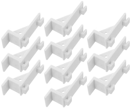 JECOMPRIS 10pcs Plastic Refrigerator Clip Hooks without Burr Prevents Unwanted Openings Fridge Accessories Cooler Shelf Brace Hooks for Freezer Door Organization