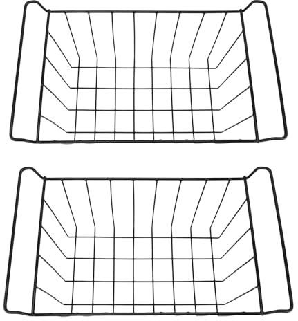 Freezer Organizer | 2-Piece Metal Wire Basket | Hanging Freezer Basket | Storage Rack with PE Coating | Durable Freezer Storage for Chest Freezer