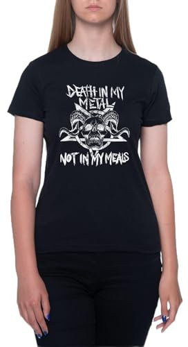 Veganer Metalhead T-Shirt Kurzarm Schwarzes T-Shirt Mit Rundhalsausschnitt Für Frauen