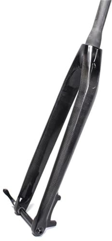 BSFHQS VTT Fourche Rigide 26/27.5/29er Fourche Avant De Vélos en Fiber De Carbone 1-1/2 Conique Frein À Disque Fourche À Axe Traversant 100 * 15mm(Glossy Black,27.5in)