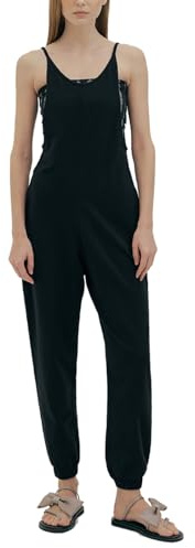 Hanyomo Donna Senza maniche Tute Spalline sottili Harem Larghe Tutine Trendy Pantaloni lunghi Salopette Tutine Con tasche
