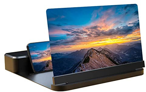 KFETCN Lente d'Ingrandimento, Schermo d'Ingrandimento per Telefono Cellulare Schermo da 30 con Altoparlante Bluetooth Amplificatore Mobile Supporto Pieghevole per Telefono, proiettore ingranditore