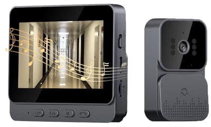 TKMARS Videocitofono Campanello senza fili da esterno con schermo IPS di 4.3 smart wireless video citofono vocale telecamera per Visione Notturna A Infrarossi per Sorveglianza Domestica