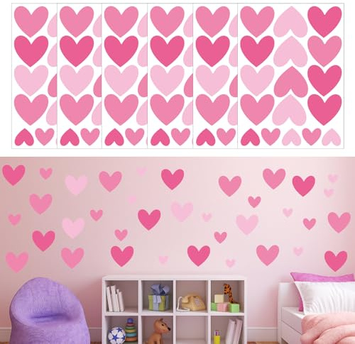 RT 102 Stck. Wandsticker Kinderzimmer, wandtattoo kinderzimmer,Wandtattoo Herzen, Wandaufkleber Mädchen & Jungen, Wanddeko Kinder & Baby, Babyzimmer Deko, Aufkleber Wand