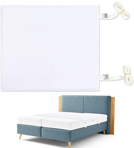 GeluEla Liebesbrücke für Matratzen 230 x 50cm, Eliminiere die Bettritze, Matratzenhalter gegen Verrutschen, Matratzenverbinder mit Befestigungsgurten und Metallknopf für Matratzen Paare & Familien