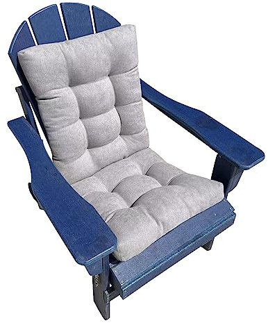 ByNGSDCC Stuhlkissen, Schaukelstuhlkissen, Stuhlkissen mit hoher Rückenlehne for drinnen und draußen, rutschfestes All-in-One-Adirondack-Stuhlkissen, langlebig(Gray)