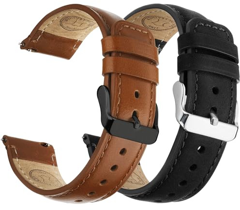 Fullmosa Läder Klockarmband 20mm för Garmin Vivoactive 6/5/3