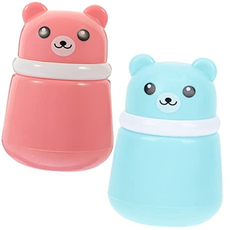 SWOOMEY Puderquasten Etui 2 Stück Tragbarer Puderbehälter Mit Schwamm Reißfest Geeignet Für Talkumpuder Und Losen Puder Kompakt Für Reisen Und Babys Hautpflege