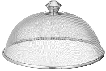 HENDI Netz Lebensmittelabdeckung, zum Schutz von Lebensmitteln, schützt vor Fliegen, feine Masche, Fliegenhaube, Netzabdeckung, Teller abdeckung, ø305x(H)170mm, Edelstahl