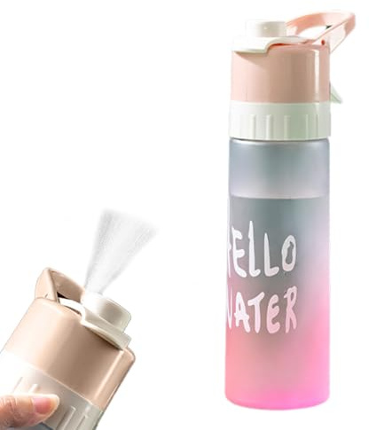Water Spray Bottle Misting Water Bottle Sport Water Bottle for Outdoor Hydration 650ml Drinking Bottle with Flip Straw,for Cycling Climbing Fitness Hiking Running Mountaineering Humidification Cooling