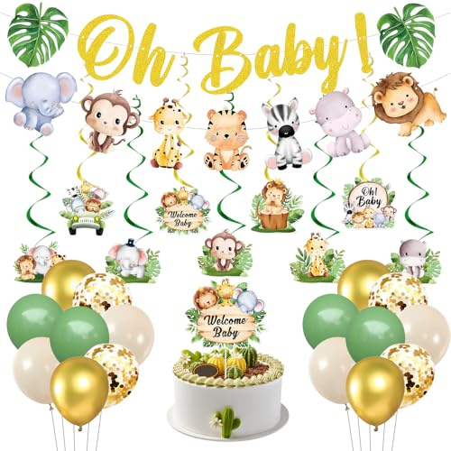 Pancarta de Animales Oh Baby Turbinii Animali Globos de Cumpleaños