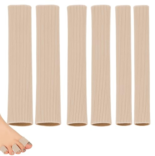 Lot de 6 Protèges Orteils en Silicone Découpable, Protection Orteils en Doux, Tube de Coussin d'Orteils, Bandage de Tube pour Cors, Callosités, Doigt De Pied, Doigts (S/M/L)
