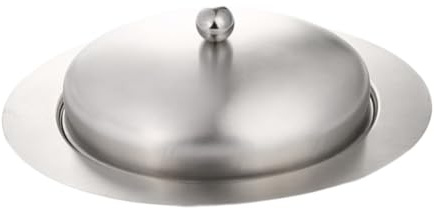 LABRIMP Mantequera de Acero Inoxidable con Tapa Antióxido Plato para Mantequilla y Presentación Recipiente Funcional para Cocina Moderna