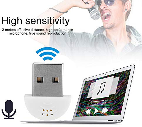 RiToEasysports Micrófono mini USB portátil omnidireccional con cancelación de ruido para PC, Mac, Skype, grabación Plug and Play, diseño ligero (blanco)
