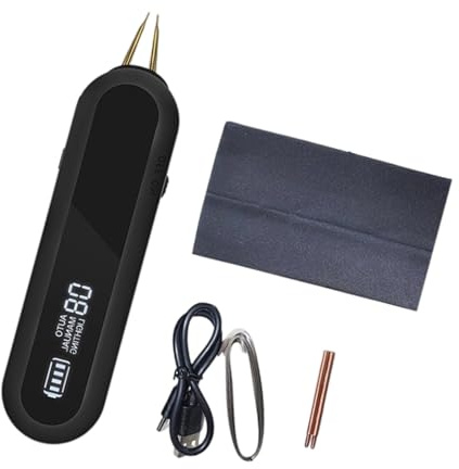 Dispositivo de soldadura de batería de mano, 12 niveles modificables, luz LED, modos manuales automáticos, conclusiones reemplazables, soldadura de metal, soldador de temperatura modificable