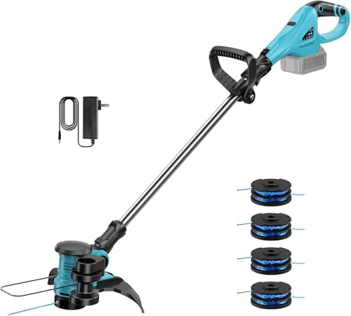 Tagliabordi e Decespugliatore 2-in-1 a Batteria – Ø 30cm, Leggero 2,3kg, Testa 90° – Adatto per Comuni Batterie 18V/21V, incl. 4 Bobine (Senza Batteria)