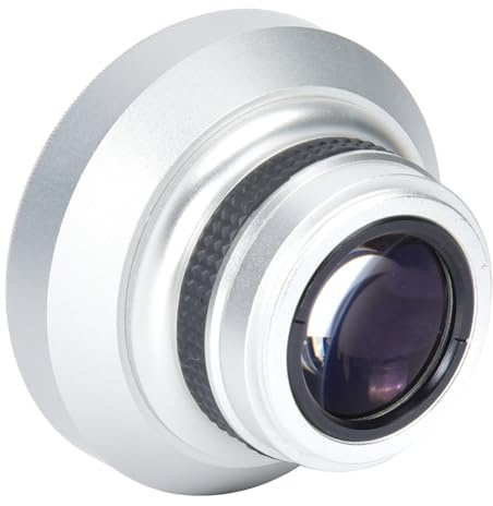 UieoKakeh Anti-Reflective Coated for 37mm 0.25X Super Fisheye Lens Silver Universal Fit, 180° Wide Angle HD Optics for 37mm Cameras
