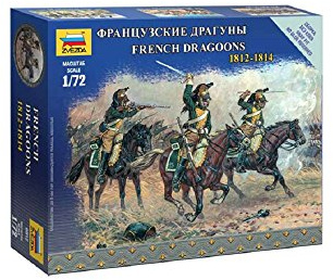Zvezda Militärische Figuren: Französische Drachen auf Pferd 1812-1814