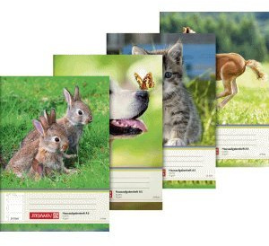 Brunnen 20 x Hausaufgabenheft A5 24 Blatt Tiermotive