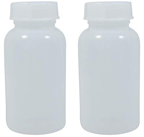 2 x Weithalsflasche 500 ml mit Schraubverschluss, Apothekerflasche, Laborflasche, Medizinflasche, Vorratsdose, Kunststoffdose, aus Kunststoff (PE-LD), BPA frei - made in Germany