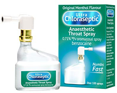 Ultra Chloraseptic Anaesthetic Sore Throat Spray, 15ml, Original Menthol Flavour, fast acting relief for sore throat pain