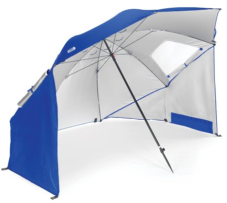 Sport-Brella Umbrella Sonnenschirm für Strand und Garten, Robust, Schutz vor Sonne, Regen und Wind, Mit Tragetasche, Blau, 54'' / 136cm