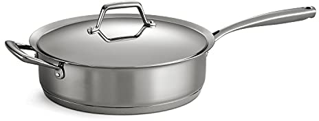 Tramontina Sartén para saltear con tapa (acero inoxidable, 3 capas, 5 L) 80101/022DS