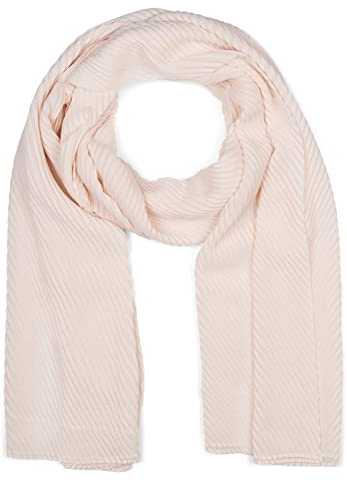 styleBREAKER Sciarpa da donna con superficie leggermente plissettata, leggera e versatile, elegante foulard con pieghe fluide, morbido e confortevole, 96x192 cm, colore:Beige