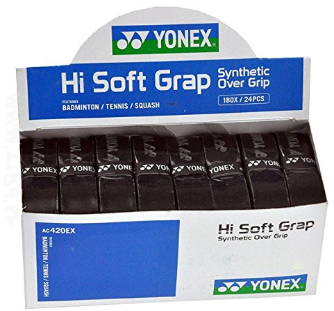 Yonex Basisgriffband Hi-Soft Grap black Grips Tennis Badminton Squash: :12 Stück