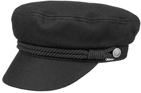 Barts Skipper Seglarmössa Damer - skepparmössa newsboykeps kaptensmössa med skärm, foder Vinter höst-vinter - One Size svart