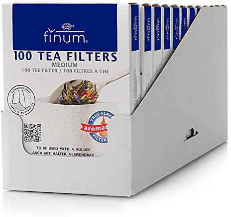 100 filtres à thé papier M (12 paquets de vente au détail par Coque) Filtres Medium blanc