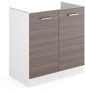 Vicco Mobile lavello cucina R-Line, Grigio nobile, 80 cm senza piano di lavoro, per la libera combinazione all'interno di sistemi cucina modulari