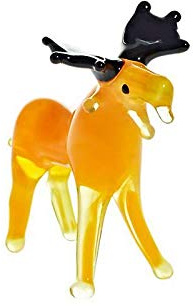 CRISTALICA Elch bunt Mini Plus 4-5cm Glas Tiere Figuren Sammeln Vitrine Miniatur Zoo
