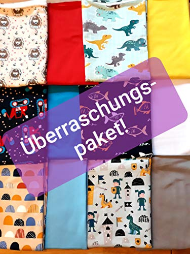 Babystoffe.de Stoffpaket für Jungen, 3 Jersey + 3 Bündchen, je 50cm, Nähen Geschenk, Baby Stoffe zum Nähen Kinder Jersey Stoff Stoffe Überraschungspaket