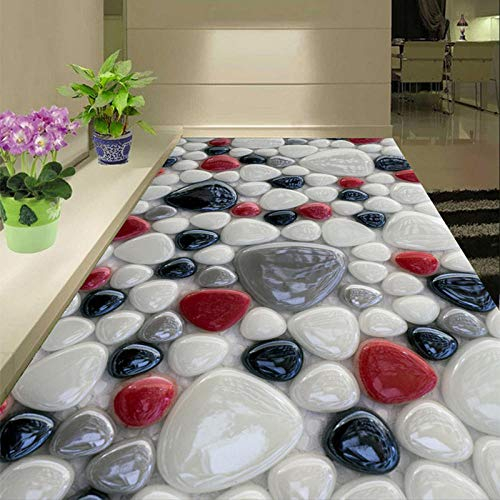 Papel Pintado Autoadhesivo Personalizado Para Pared De Suelo,Papel Tapiz 3D Creativo Y Colorido Para Suelo De Piedra,Adhesivo Para Baño,Sala De Estar,Papel Tapiz De Pvc 3 D,400 * 280Cm
