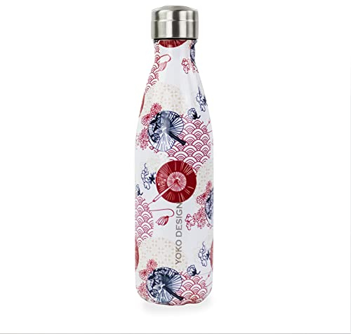YOKO DESIGN Motivflasche Isolierflasche, Edelstahl, Japan, 6 cm