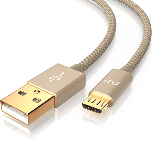 CSL - 2m Micro USB Kabel - 2,4A Schnellladekabel - Nylonkabel Metallstecker - High Speed Ladekabel Datenkabel für Android Smartphones Samsung Galaxy HTC Huawei Sony Nexus Nokia Kindle