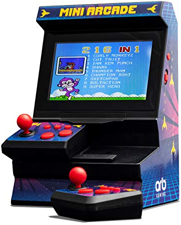 Monsterzeug Mini slot machine retrò con doppio controller, arcade automatico, mini console da gioco, anni '80