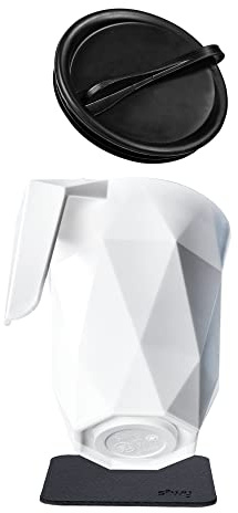 silwy® Tasse en plastique TO-GO, nano gel pads métalliques BLACK inclus