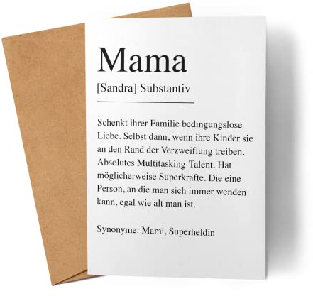 Kiddle-Design Mama Karte Personalisiert Mutter Definition