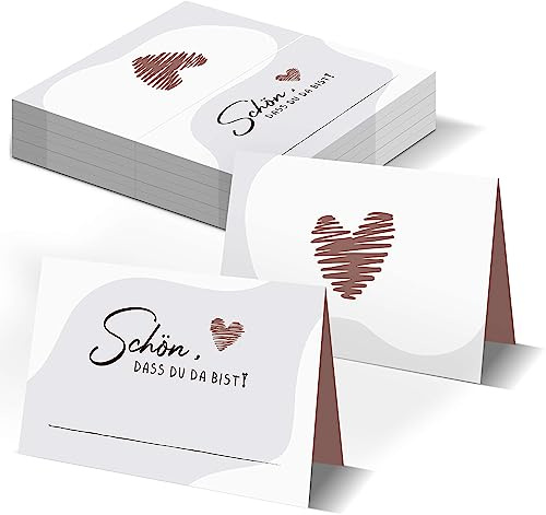 BIROYAL Tischkarten, 50 Stück Hochzeit Namensschilder, Sitzplatzkarten Blanko, Platzkarten zum Beschriften, Geburtstag Namenskarten zur Hochzeitsdeko & Tischdeko