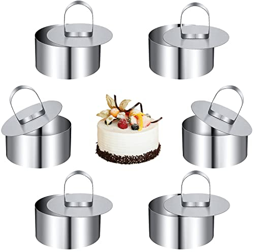 Aros Emplatar, 6 Pedazos Aros Reposteria, 8 cm Anillo para Cocinar Pastel, Reutilizable Mousse Anillo Redonda Muy Adecuado para la Elaboración de Tartas Ensaladas Mousses Postres y Mucho más