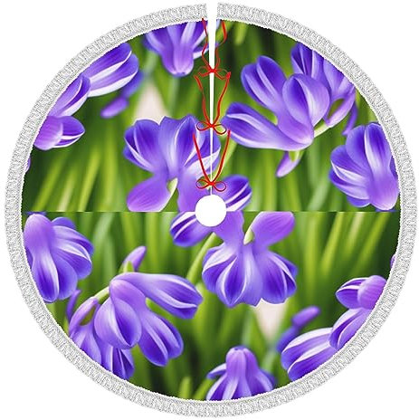 Jupe de sapin de Noël en jacinthe pour décoration de salon, version épaisse, jupe de sapin de Noël, cadeau de Thanksgiving, Halloween, décoration de fête de Noël, 122 cm