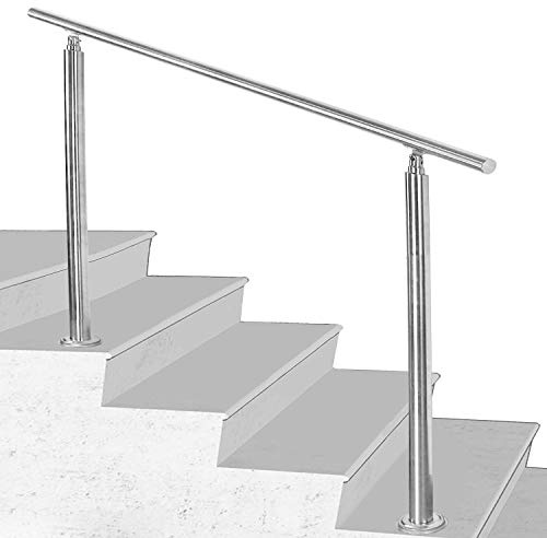 Herrselsam Handlauf Edelstahl Aussen 180 CM, Treppengeländer Innen und Außen,Geländer treppe Ohne Querstreben, Geländer für Treppen, Brüstung, Balkon