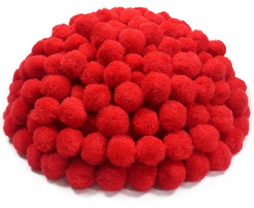 TOAOB 300 Stück 25 mm Rot Pompons zum Basteln Klein Pom Poms