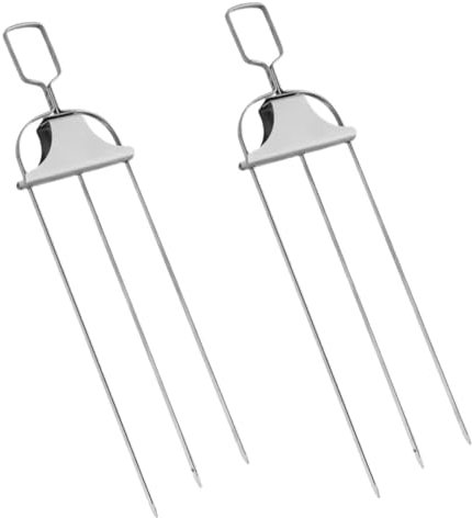 INOOMP 2pezzi Forchette Da Bbq Inossidabile Forchette Rotanti Per Spiedo Per e Verdure Durante Grigliate All Aperto Accessori Per Barbecue Resistente e Ergonomico