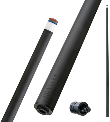 KONLLEN Carbon Fiber Billard Queue Schaft (Uni-Loc & 3/8x8) | 12mm High-Performance Spitze | Low Deflection Ersatzschaft für Karambolage und Poolbillard